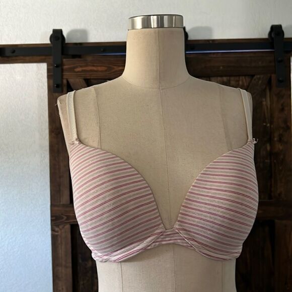 Victorias Secret vintage push up bra striped signature straps Sz-34D - Picture 1 of 9